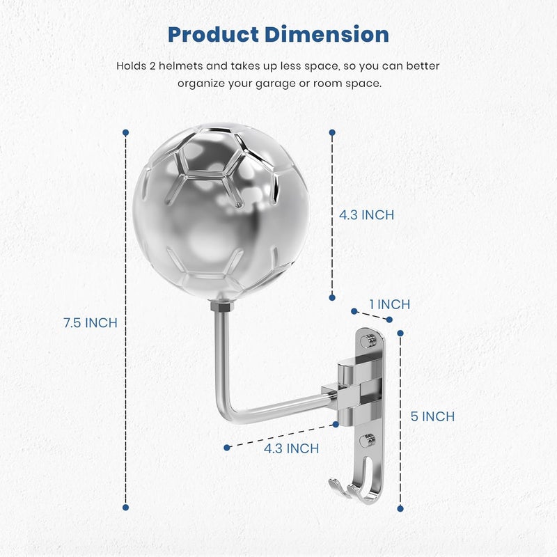 LIFXIZE Helmet Hanger Wall Mount 180° Swivel Helmet Holder for Motorcycle Bike Racing Outerwear Sports Gear - Image 2